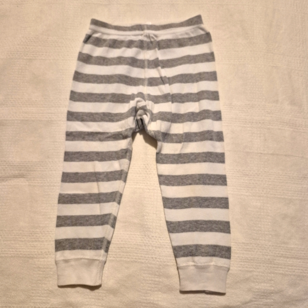 Hanna Andersson boys size 85 2T gray & white stripe pajama bottom VGUC